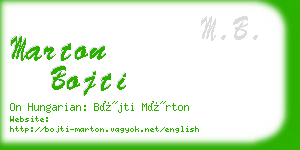 marton bojti business card